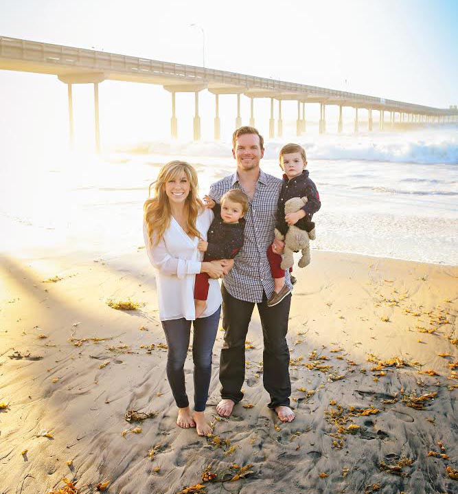 Dr. Gile and her family by the coast.